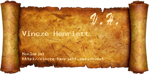 Vincze Henriett névjegykártya